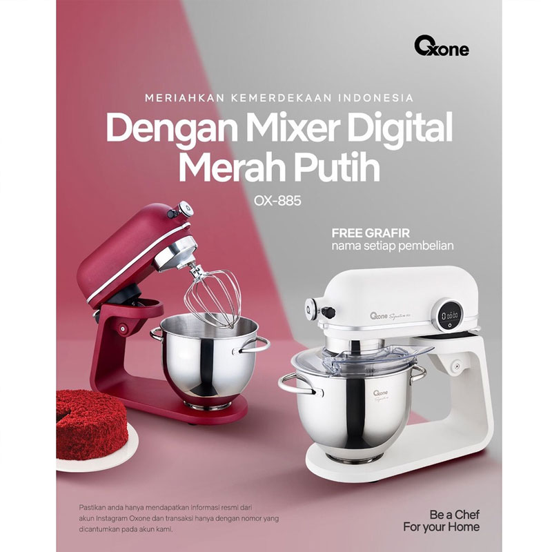Oxone Stand Mixer Signature Low Noise Digital 5.2 L - OX-885 | OX885 Putih